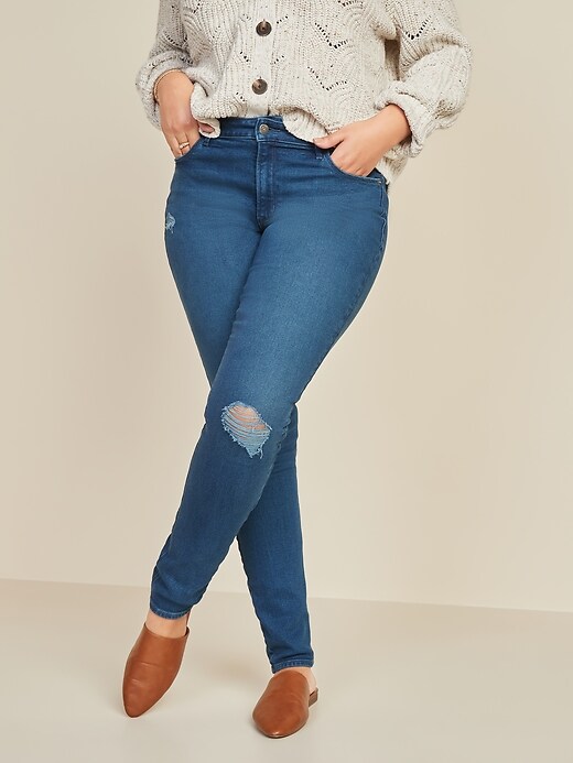Image number 5 showing, Mid-Rise Rockstar Super Skinny Ripped Jeans for Women