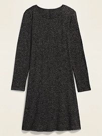 View large product image 3 of 3. Plush-Knit Long-Sleeve Swing Dress for Women