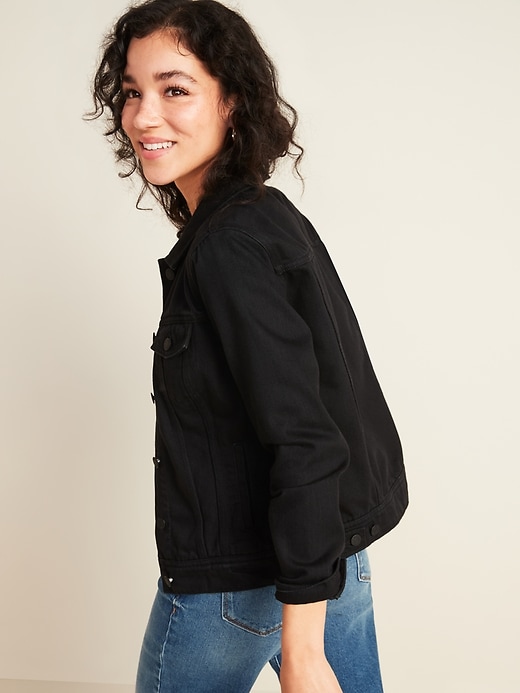 View large product image 2 of 3. Black Jean Jacket for Women