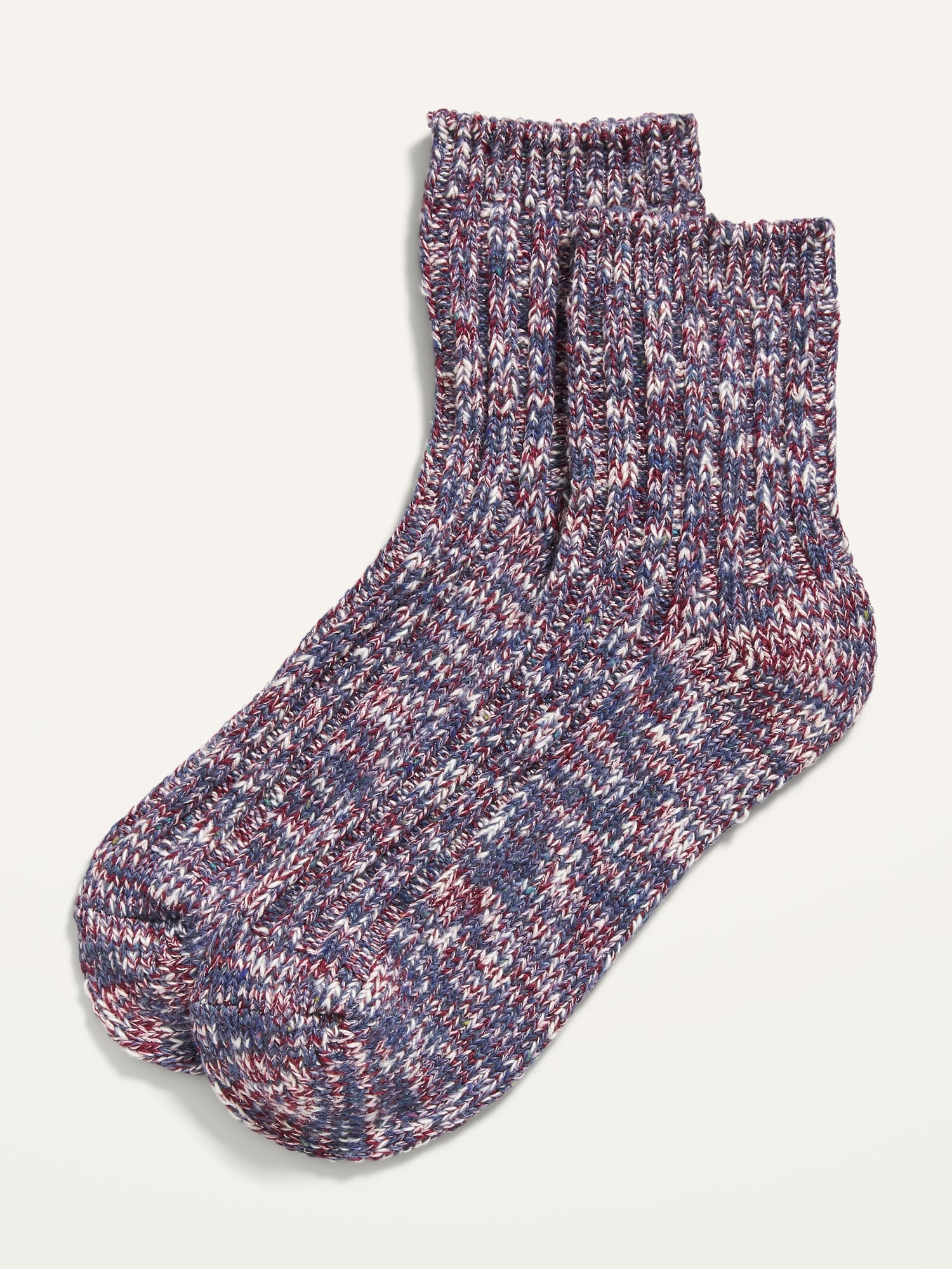 Marled Rib-Knit Quarter Crew Socks for Women | Old Navy