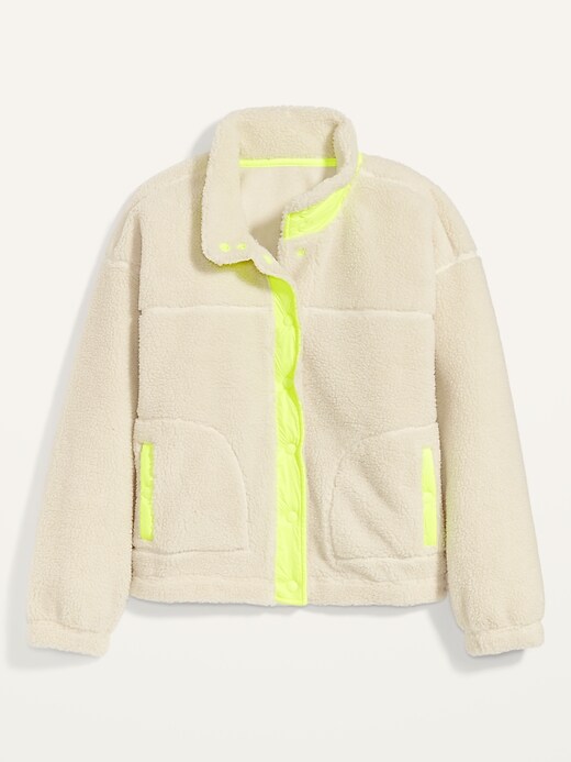Image number 4 showing, Cozy Sherpa Snap-Front Flurry Crop Jacket