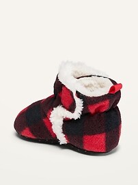 View large product image 3 of 4. Unisex Sherpa-Lined Micro Fleece Booties for Baby