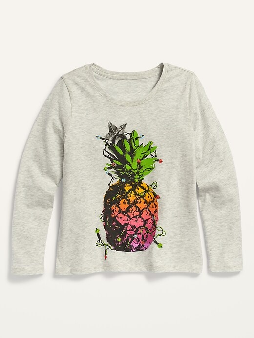 View large product image 1 of 1. Long-Sleeve Christmas-Graphic Tee for Girls