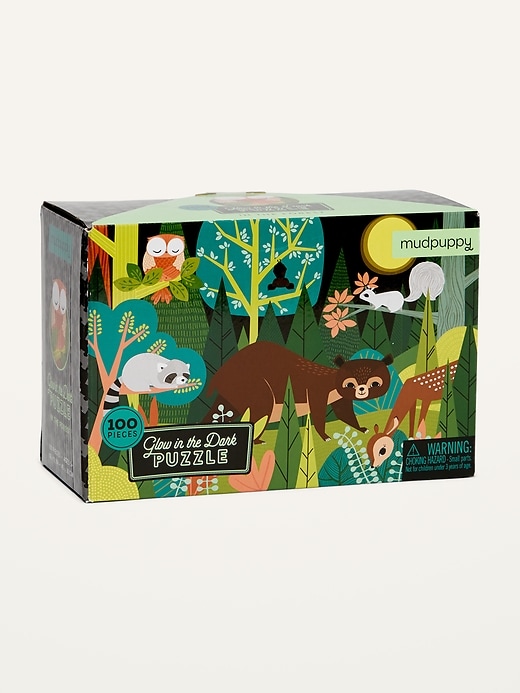 View large product image 1 of 1. Mudpuppy&#153 In the Forest Glow-in-the-Dark 100-Piece Puzzle for Kids