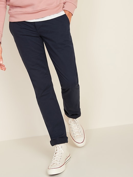 Straight Uniform Non-Stretch Chino Pants for Men