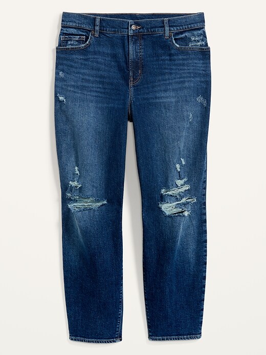 Image number 4 showing, High-Waisted Secret-Slim Pockets O.G. Straight Plus-Size Ripped Jeans