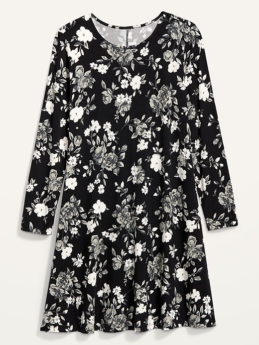 View large product image 1 of 1. Floral-Print Jersey-Knit Swing Dress