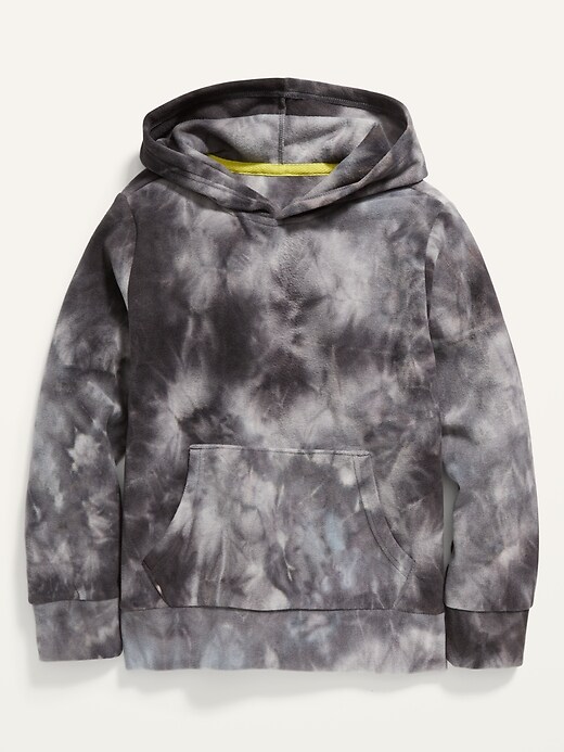 View large product image 1 of 1. Gender-Neutral Micro Fleece Tie-Dye Pullover Hoodie For Kids