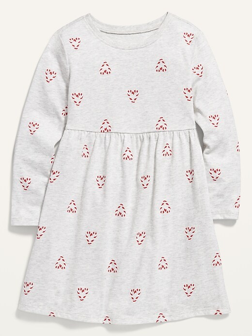 View large product image 1 of 1. Fit & Flare Long-Sleeve Jersey Dress For Toddler Girls