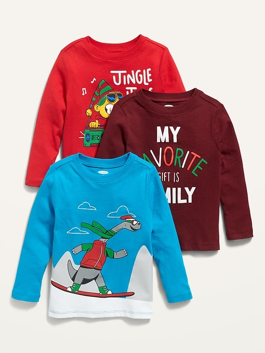 Old Navy Unisex Long-Sleeve Graphic Tee 3-Pack for Toddler. 1