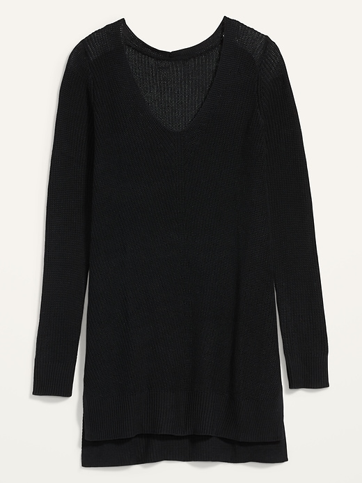 View large product image 2 of 2. Textured V-Neck Sweater Tunic for Women