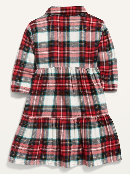 View large product image 2 of 2. Plaid Tiered Shirt Dress for Toddler Girls