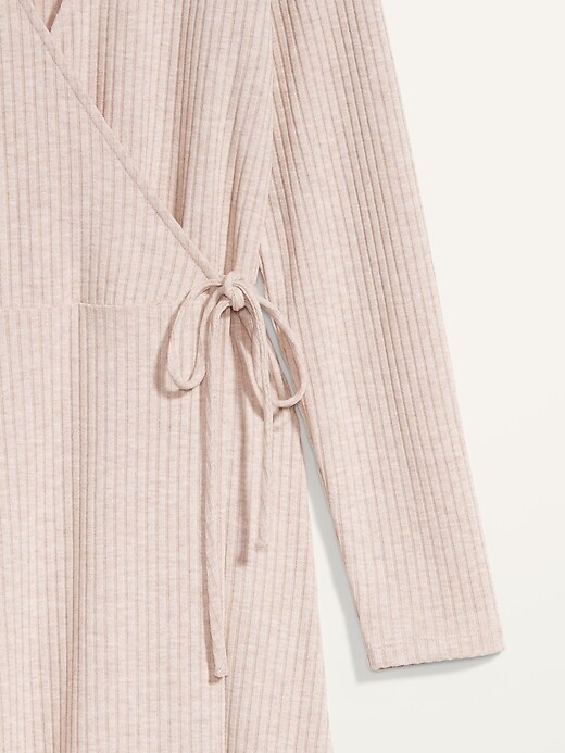 Image number 4 showing, Rib-Knit V-Neck Midi Wrap Dress for Women