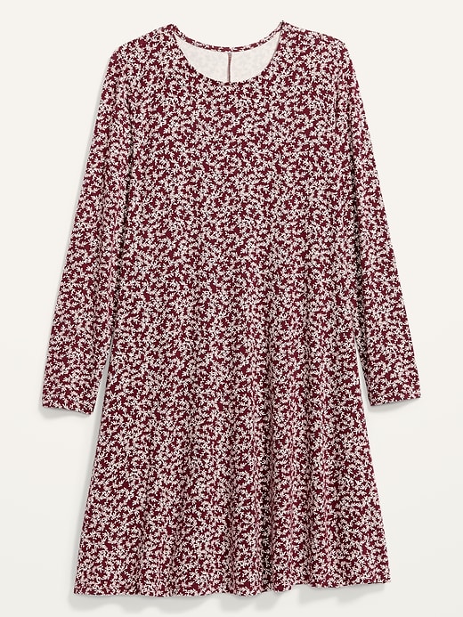 Image number 4 showing, Printed Jersey-Knit Long-Sleeve Swing Dress