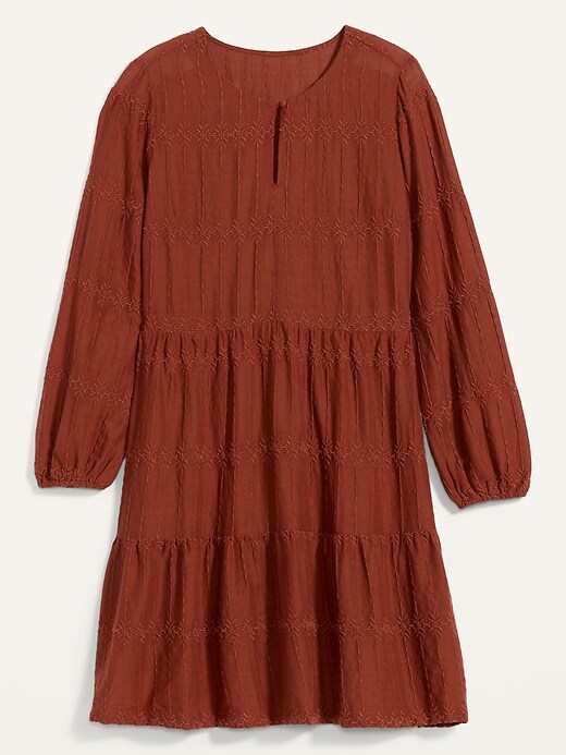 Image number 5 showing, Embroidered Tiered-Hem Swing Dress for Women