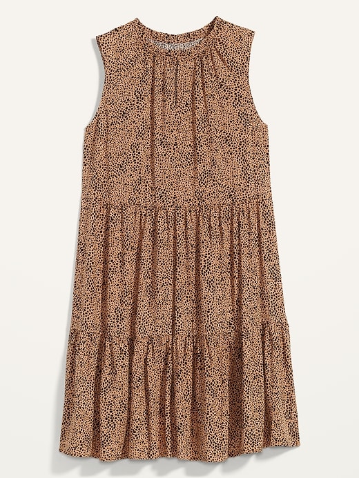 Image number 4 showing, Printed Tiered Sleeveless Swing Dress
