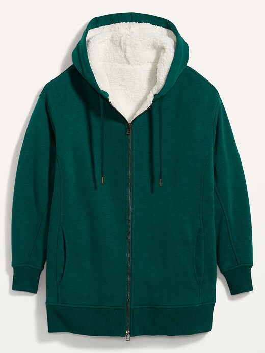 Image number 4 showing, Cozy Oversized Sherpa-Lined Zip Hoodie