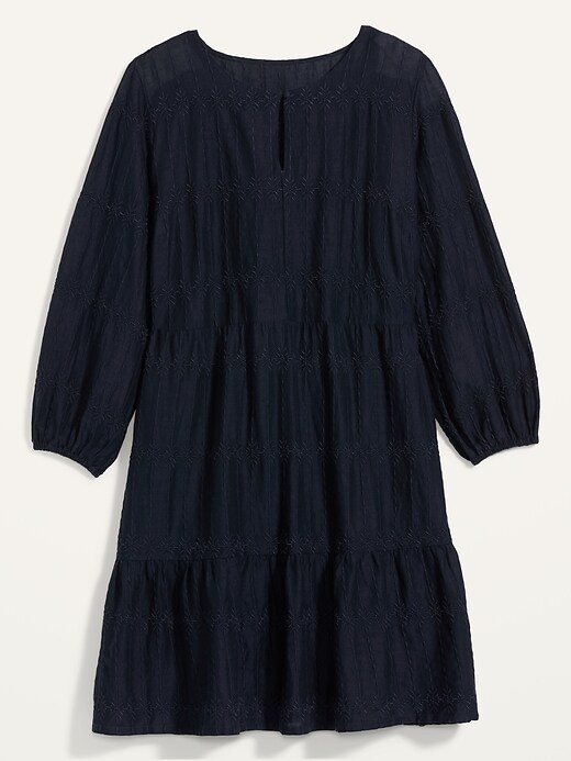 Image number 4 showing, Embroidered Tiered-Hem Plus-Size Swing Dress