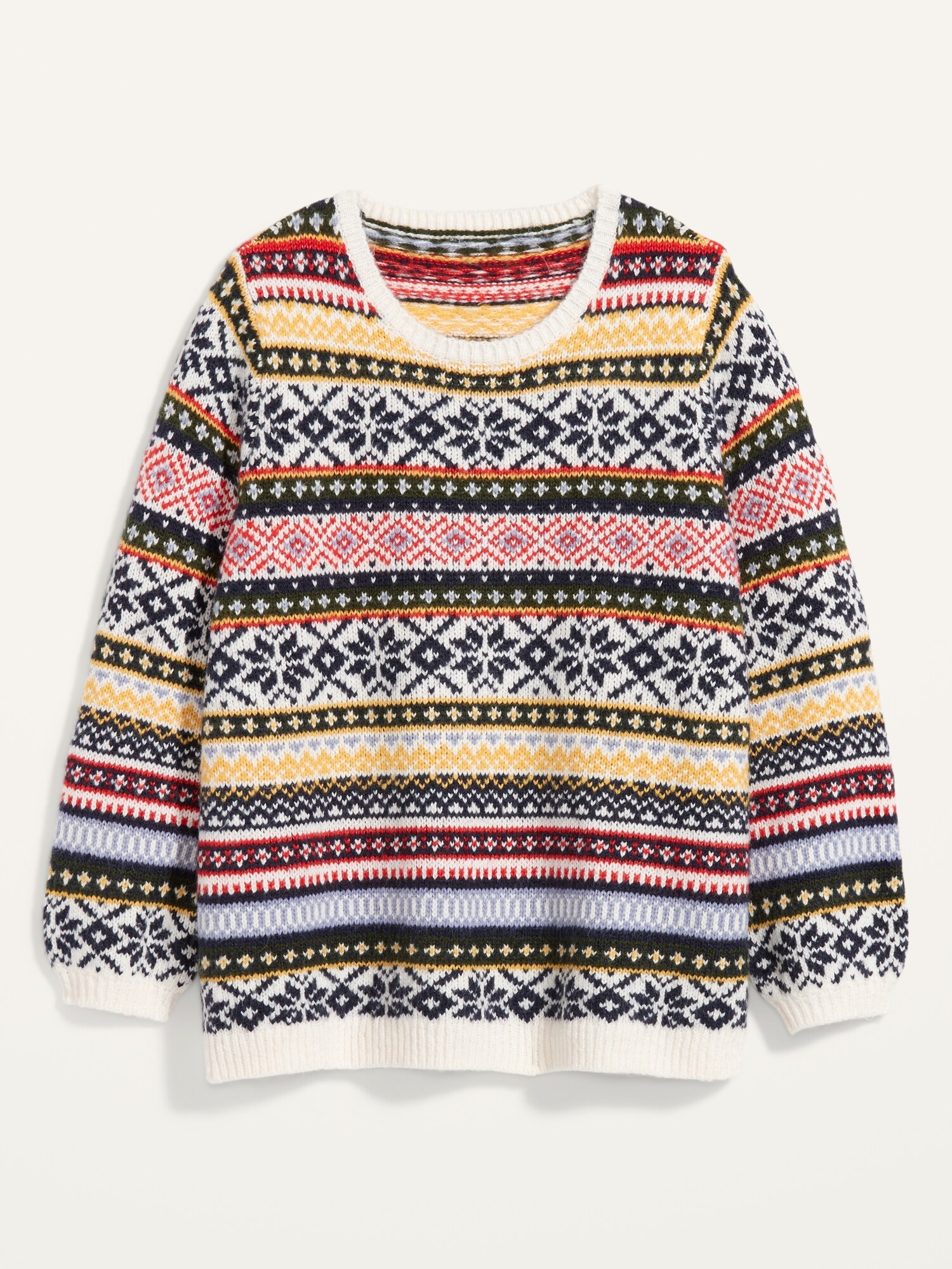 Fair Isle Blouson-Sleeve Plus-Size Sweater | Old Navy
