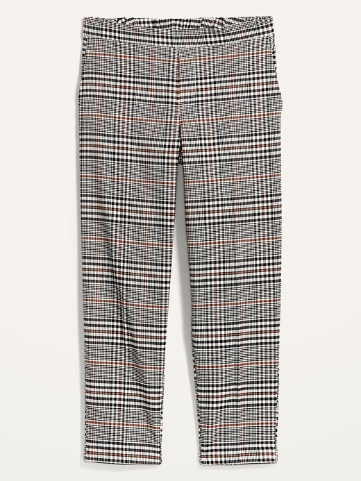 Image number 3 showing, Mid-Rise Straight Plaid Pull-On Ankle Pants