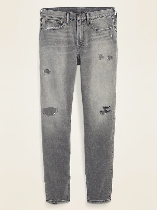 Image number 4 showing, Relaxed Slim Taper Built-In Flex Rip & Repair Gray Jeans