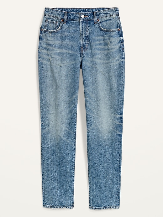 Image number 4 showing, High-Waisted Slouchy Straight Light-Wash Jeans for Women