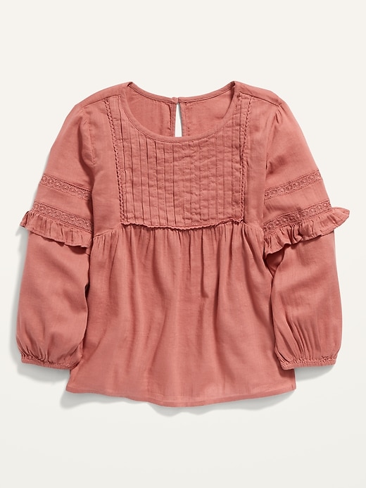View large product image 1 of 2. Long-Sleeve Peasant Blouse for Girls