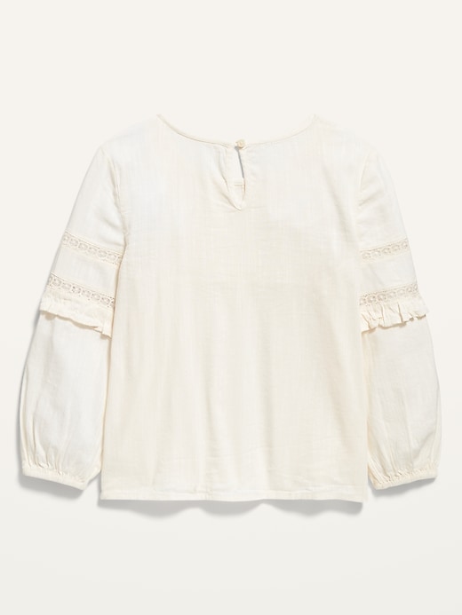 View large product image 2 of 2. Long-Sleeve Peasant Blouse for Girls