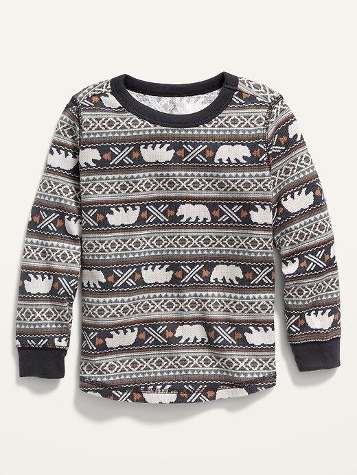 View large product image 1 of 2. Fair Isle Thermal Tee for Toddler Boys