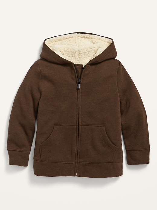 Old Navy Unisex Sherpa-Lined Zip Hoodie for Toddler. 1