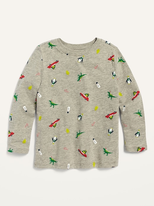 View large product image 1 of 1. Holiday-Print Long-Sleeve Tee for Toddler Boys