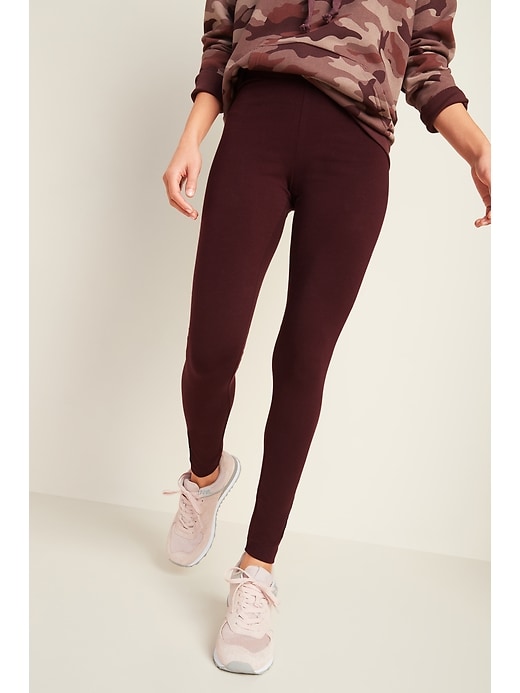 View large product image 1 of 3. High-Waisted Jersey Leggings For Women