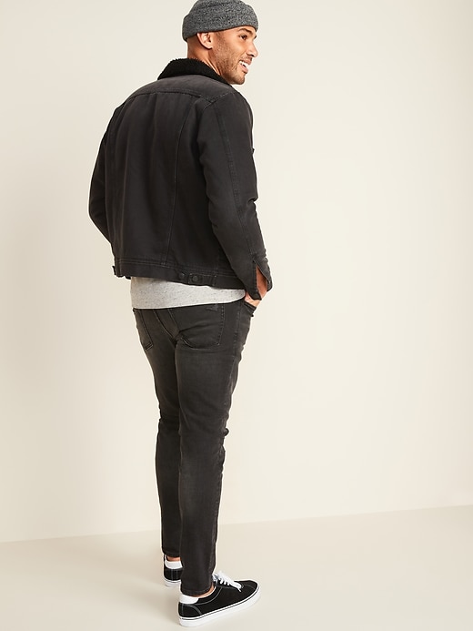 Image number 2 showing, Skinny Distressed Built-In Flex Black Jeans