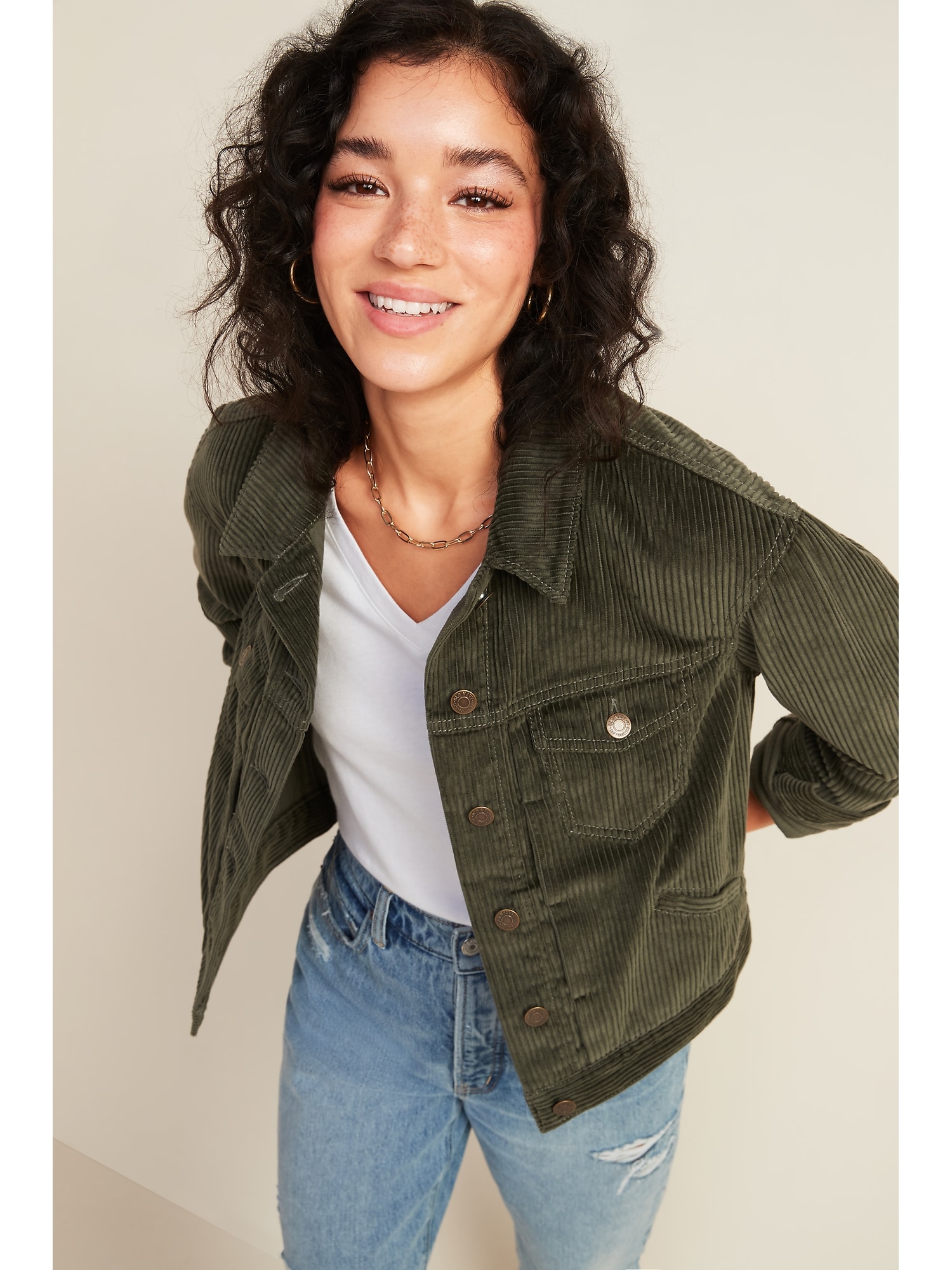 Cropped Corduroy Jacket for Women | Old Navy