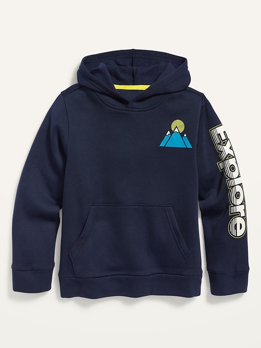 View large product image 1 of 1. Garment-Washed Gender-Neutral Pullover Hoodie For Kids