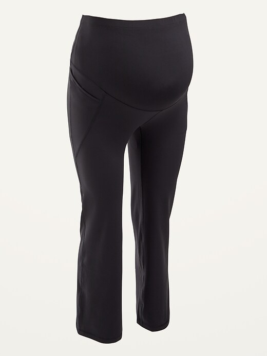 View large product image 1 of 1. Maternity Full Panel PowerSoft Flare Crop Leggings