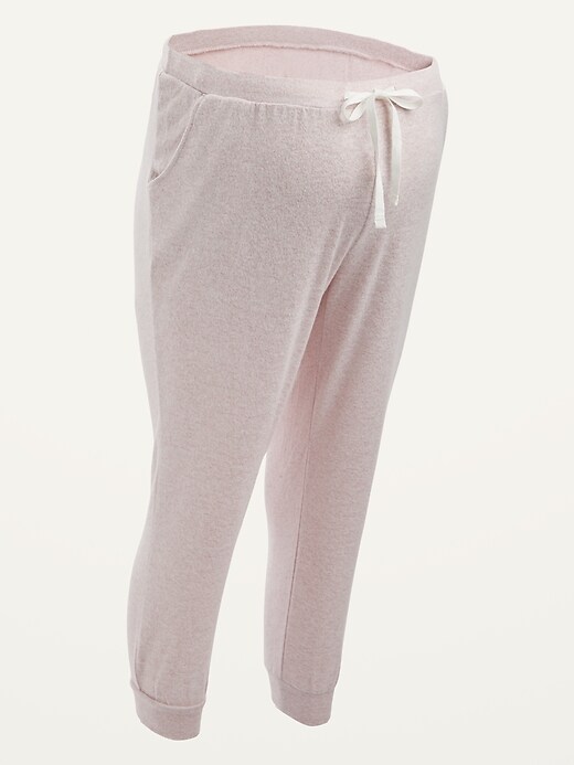 View large product image 1 of 1. Maternity Plush-Knit Crop Lounge Pants