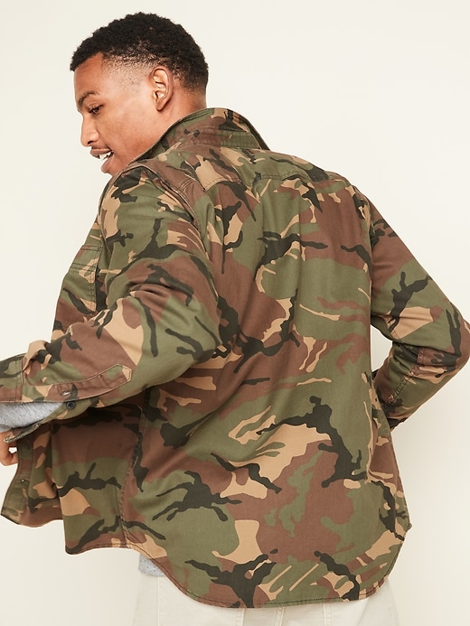 View large product image 2 of 3. Regular-Fit Camo Twill Workwear Shirt