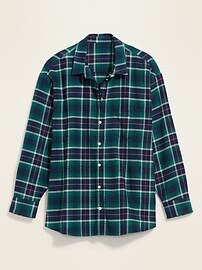 View large product image 3 of 3. Plaid Flannel No-Peek Boyfriend Plus-Size Shirt