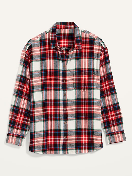 Image number 4 showing, Plaid Flannel No-Peek Boyfriend Plus-Size Shirt