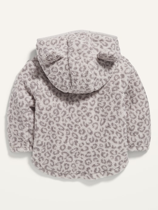 View large product image 2 of 2. Unisex Leopard-Print Sherpa Zip Hoodie for Baby