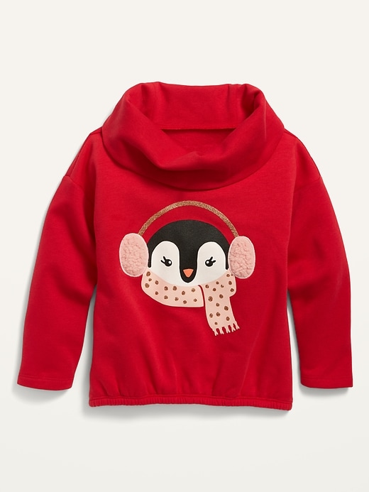 View large product image 1 of 1. Cozy Funnel-Neck Sweatshirt for Toddler Girls