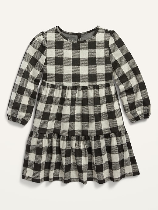 View large product image 1 of 1. Plaid Tiered Swing Dress for Toddler Girls