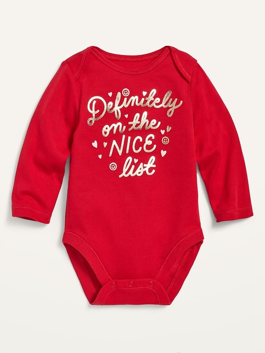 View large product image 1 of 1. Unisex Graphic Long-Sleeve Bodysuit for Baby