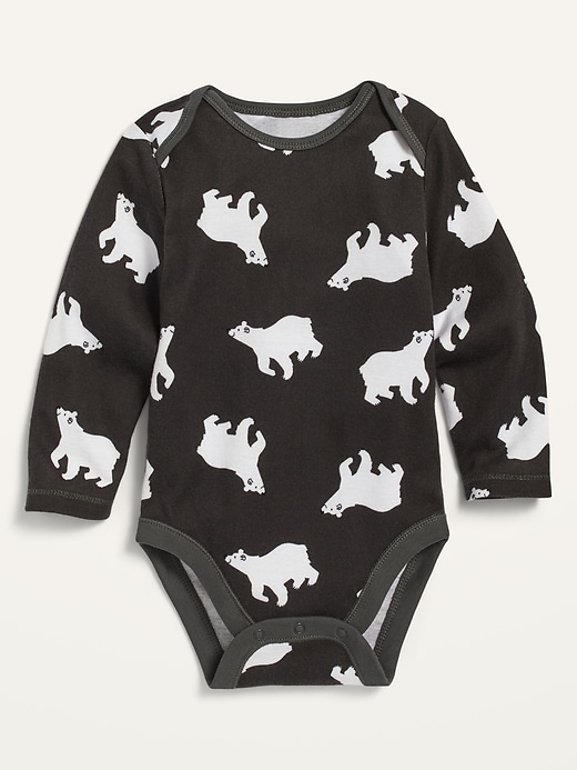 View large product image 1 of 1. Unisex Printed Long-Sleeve Bodysuit For Baby