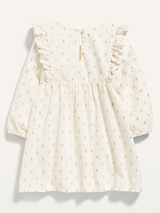 View large product image 2 of 2. Fit & Flare Ruffle-Trim Clip-Dot Dress for Toddler Girls