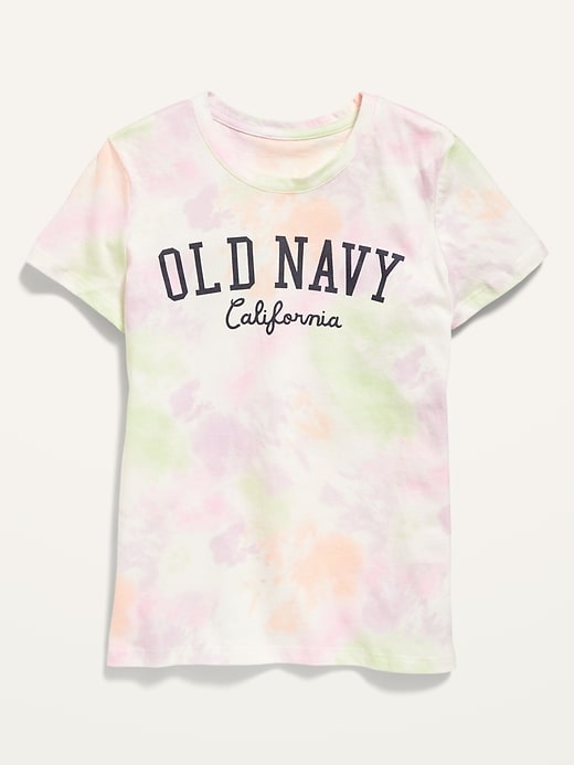 View large product image 1 of 2. Logo-Graphic Tie-Dye Tee for Girls