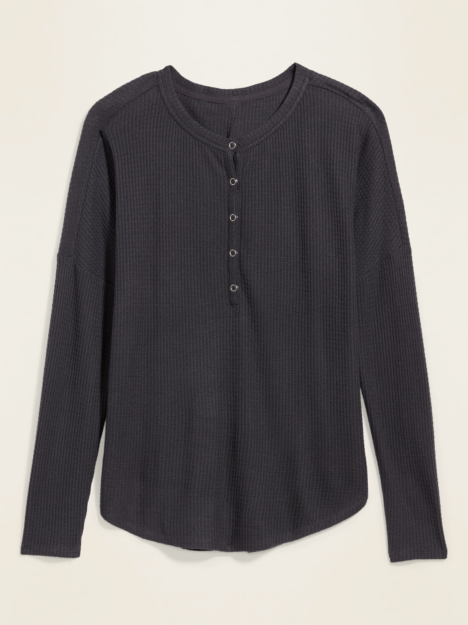 Relaxed Cozy Waffle-Knit Henley Tunic Top for Women | Old Navy