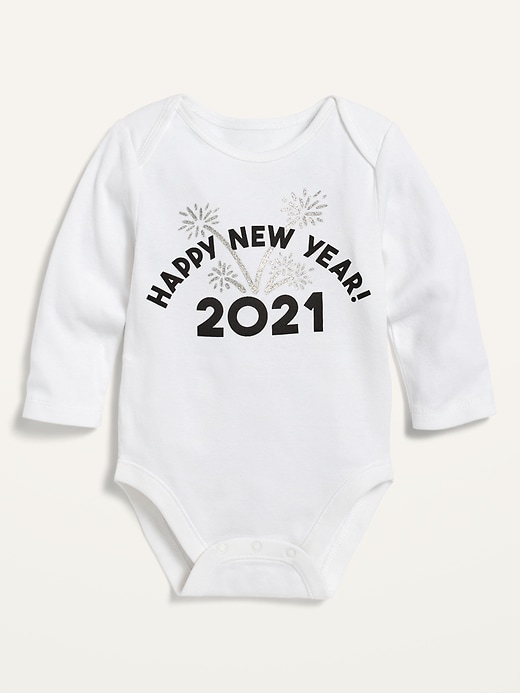 View large product image 1 of 1. Unisex Graphic Long-Sleeve Bodysuit For Baby