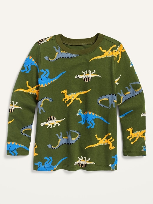 View large product image 1 of 1. Dino-Print Crew-Neck Tee for Toddler Boys